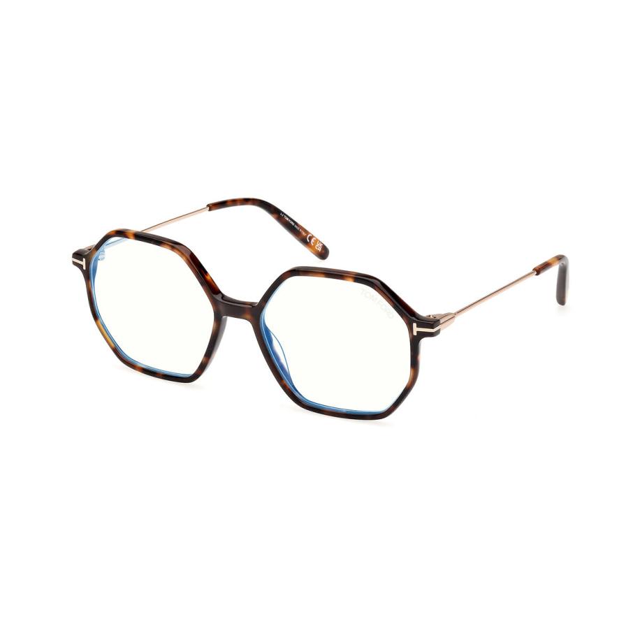Tom Ford FT5952-B 52 Blauw-Light Block Tortoiseshell Dames Bril