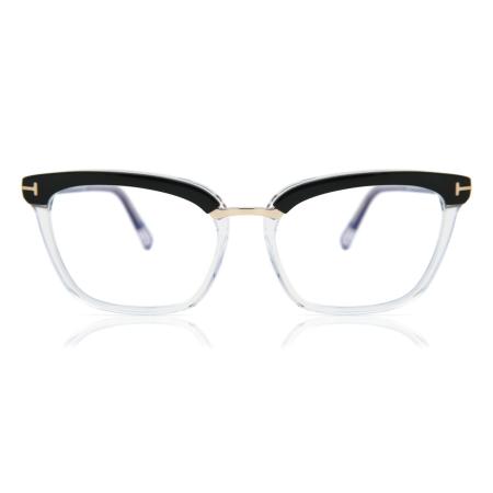 Tom Ford FT5550-B 005 Blauw-Light Block Zwart Dames Bril