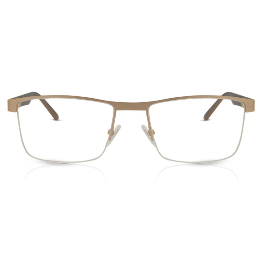 Heren Rechthoek Semi Randloos Metaal Goud Bril - Anti-Blauwlichtglazen - SmartBuy Collection