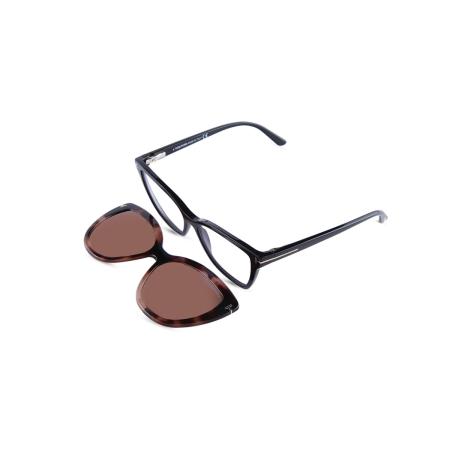 Tom Ford FT5641-B with Clip-On 001 Blauw-Light Block Zwart Dames Bril