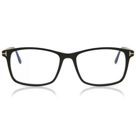 Tom Ford FT5584-B 001 Blauw-Light Block Zwart Heren Bril