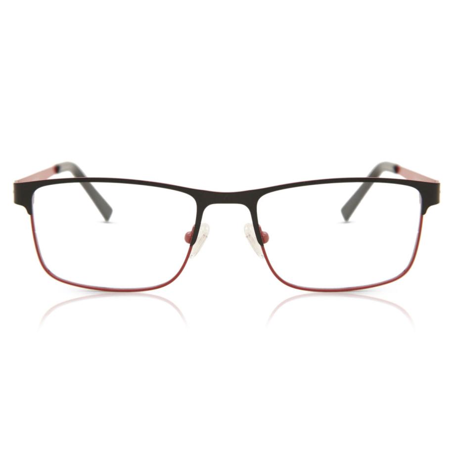 Heren Rechthoek Volledige rand Metaal Rood Bril - Anti-Blauwlichtglazen - SmartBuy Collection