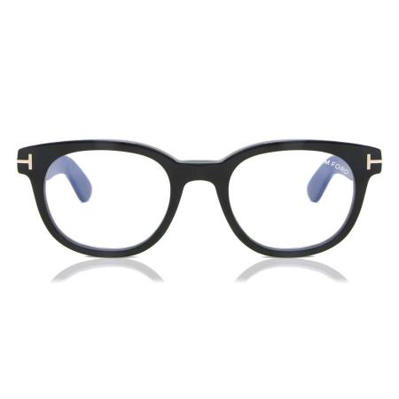 Tom Ford FT5807-B Blauw-Light Block 001 Zwart Heren Bril