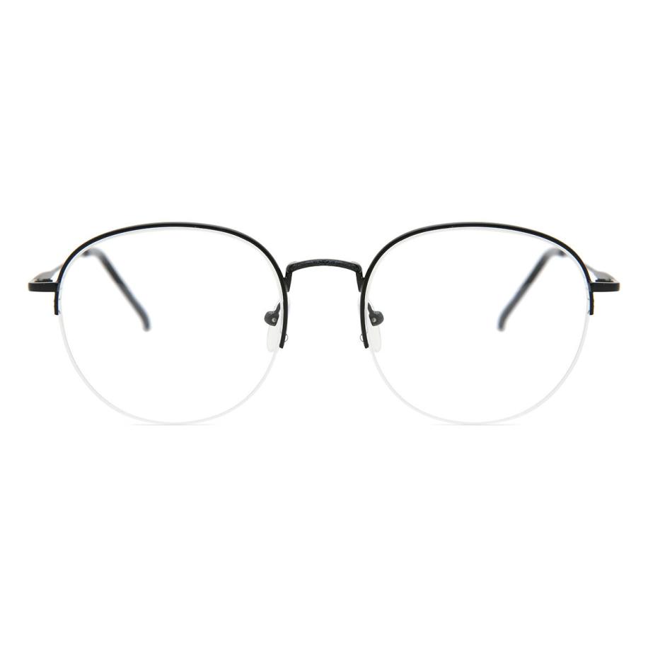 Heren Ovaal Semi Randloos Metaal Zwart Bril - Anti-Blauwlichtglazen - SmartBuy Collection