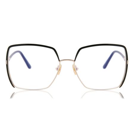 Tom Ford FT5668-B Blauw-Light Block 001 Zwart Dames Bril