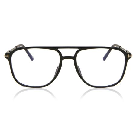 Tom Ford FT5665-B 001 Blauw-Light Block Zwart Heren Bril