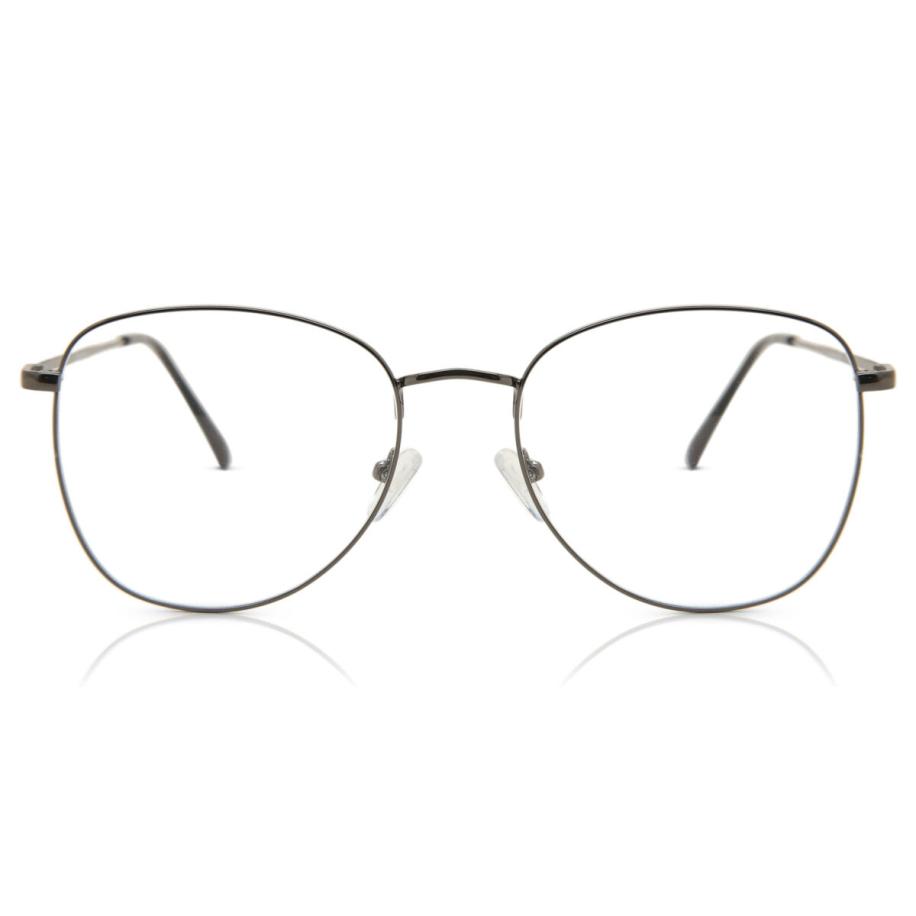 Heren Ovaal Volledige rand Metaal Grijs Bril - Anti-Blauwlichtglazen - SmartBuy Collection