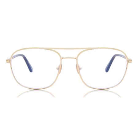 Tom Ford FT5830-B 028 Blauw-Light Block Goud Heren Bril