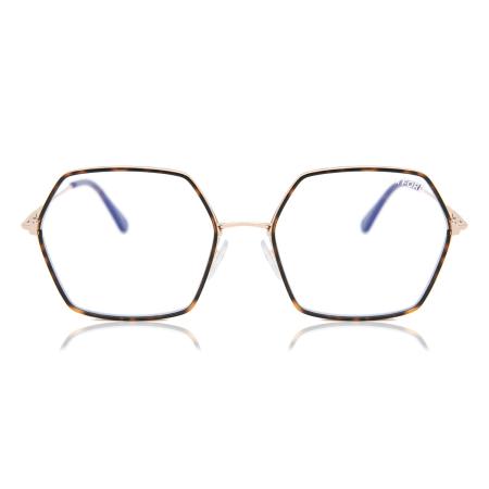 Tom Ford FT5615-B 052 Blauw-Light Block Tortoiseshell Dames Bril