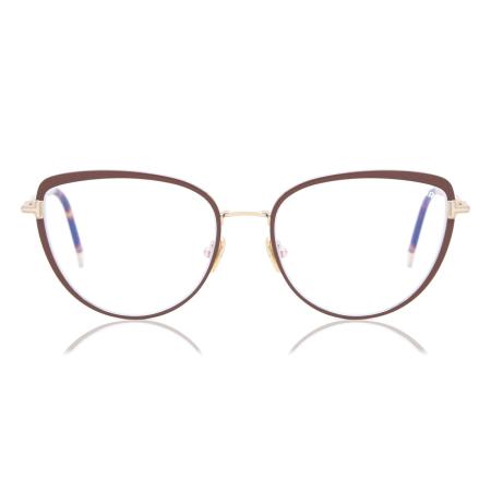 Tom Ford FT5741-B 048 Blauw-Light Block Bruin Dames Bril