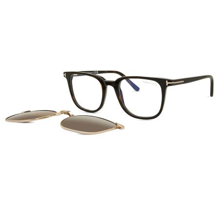 Tom Ford FT5916-B with Clip-On 052 Blauw-Light Block Tortoiseshell Heren Bril