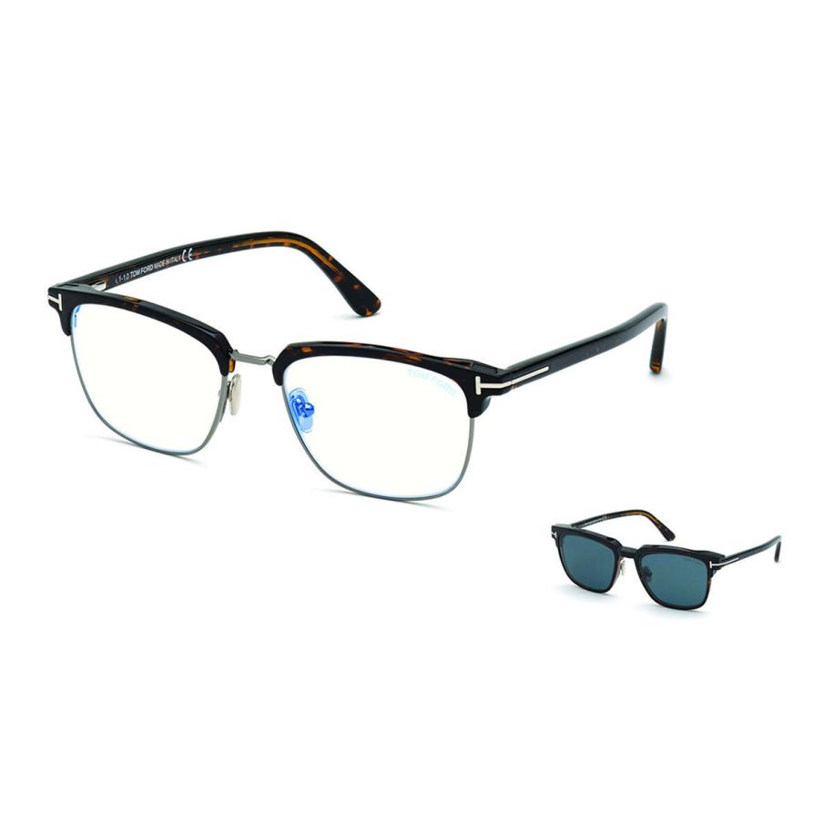 Tom Ford FT5683-B with Clip-On 52 Blauw-Light Block Tortoiseshell Heren Bril