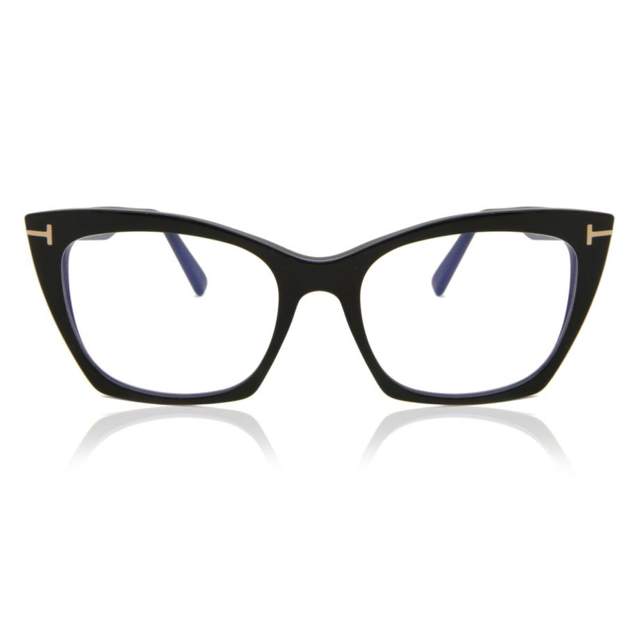 Tom Ford FT5709-B 1 Blauw-Light Block Zwart Dames Bril