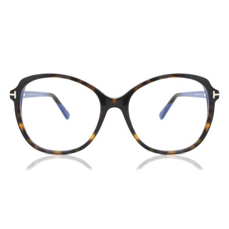 Tom Ford FT5708-B 052 Blauw-Light Block Tortoiseshell Dames Bril