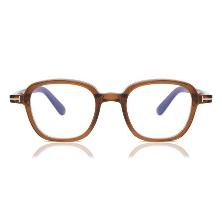 Tom Ford FT5837-B 048 Blauw-Light Block Bruin Heren Bril