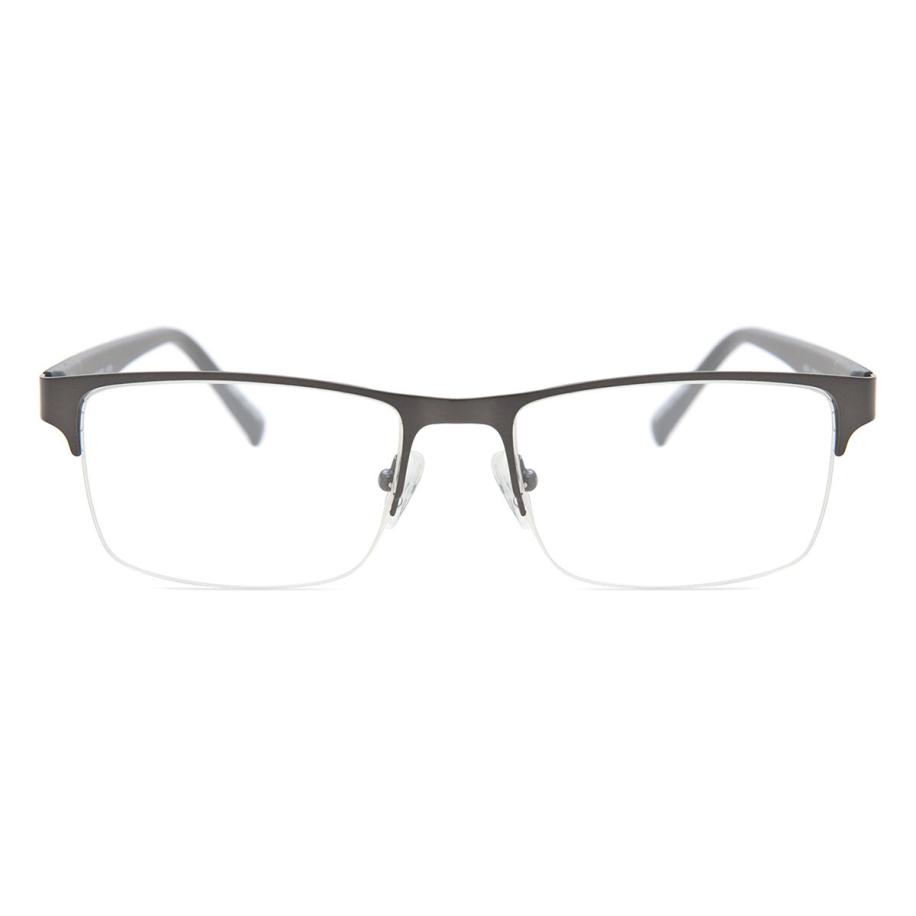 Dames Vierkant Semi Randloos Metaal Grijs Bril - Anti-Blauwlichtglazen - SmartBuy Collection
