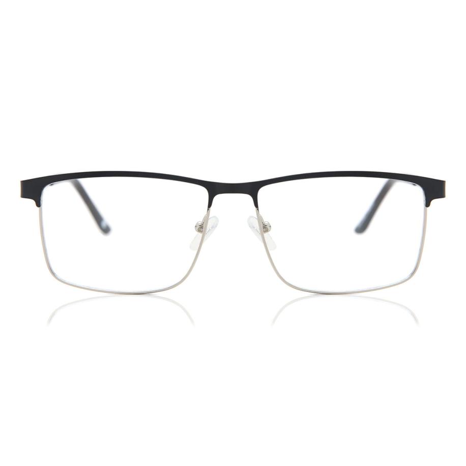 Heren Vierkant Volledige rand Metaal Zwart Bril - Anti-Blauwlichtglazen - SmartBuy Collection