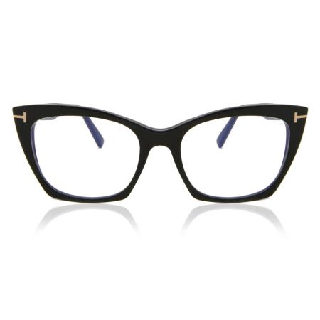 Tom Ford FT5709-B 001 Blauw-Light Block Zwart Dames Bril