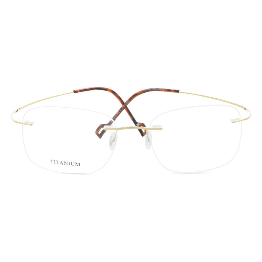 Heren Rechthoek Randloos Titanium Goud Bril - Anti-Blauwlichtglazen - SmartBuy Collection