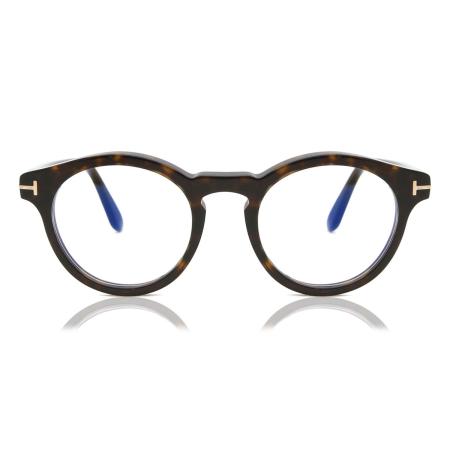 Tom Ford FT5887-B Blauw-Light Block 052 Tortoiseshell Heren Bril