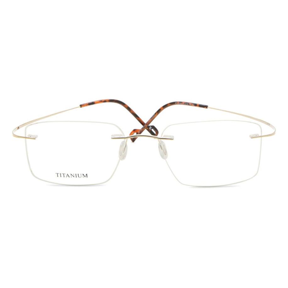 Heren Rechthoek Randloos Titanium Goud Bril - Anti-Blauwlichtglazen - SmartBuy Collection
