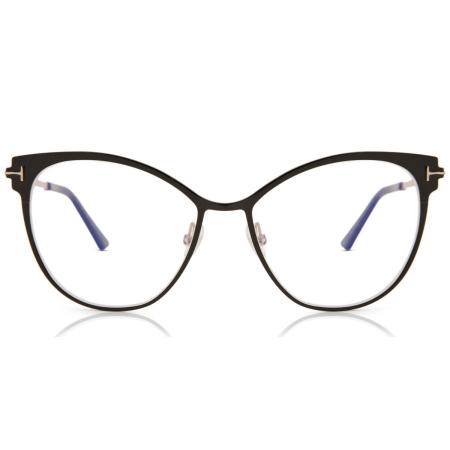 Tom Ford FT5530-B 001 Blauw-Light Block Zwart Dames Bril