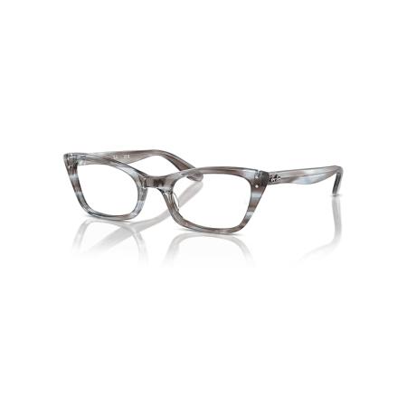 Ray-Ban Lady Burbank Optics Blauw Gestreept montuur Helder glazen Gepolariseerd 49-20
