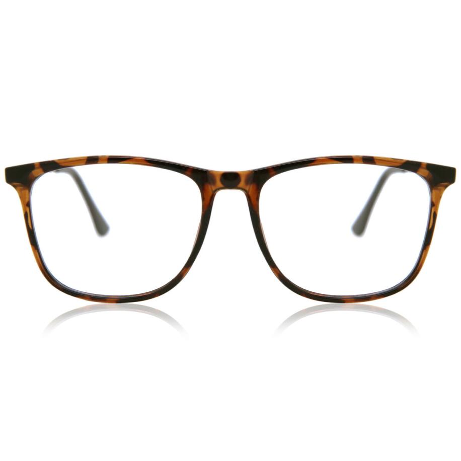 Heren Vierkant Volledige rand Plastic Tortoiseshell Bril - Anti-Blauwlichtglazen - SmartBuy Collection
