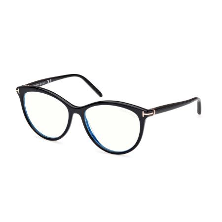Tom Ford FT5990-B 001 Blauw-Light Block Zwart Dames Bril