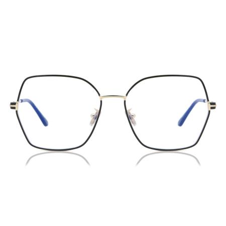 Tom Ford FT5876-B 032 Blauw-Light Block Goud Dames Bril