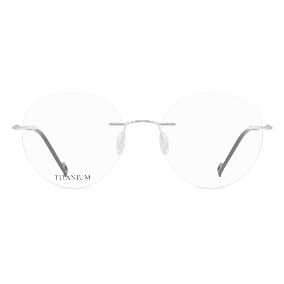 Heren Rond Randloos Titanium Zilver Bril - Anti-Blauwlichtglazen - SmartBuy Collection