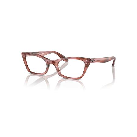Ray-Ban Lady Burbank Optics Roze Gestreept montuur Helder glazen Gepolariseerd 49-20