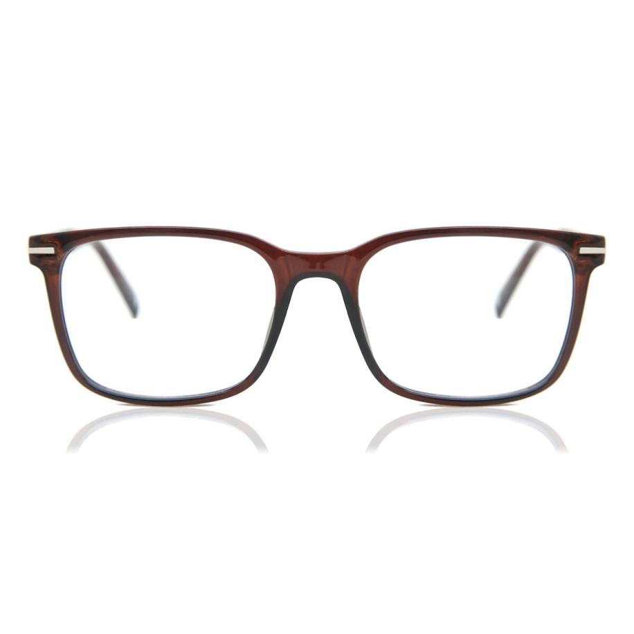 Heren Vierkant Volledige rand Plastic Bruin Bril - Anti-Blauwlichtglazen - SmartBuy Collection