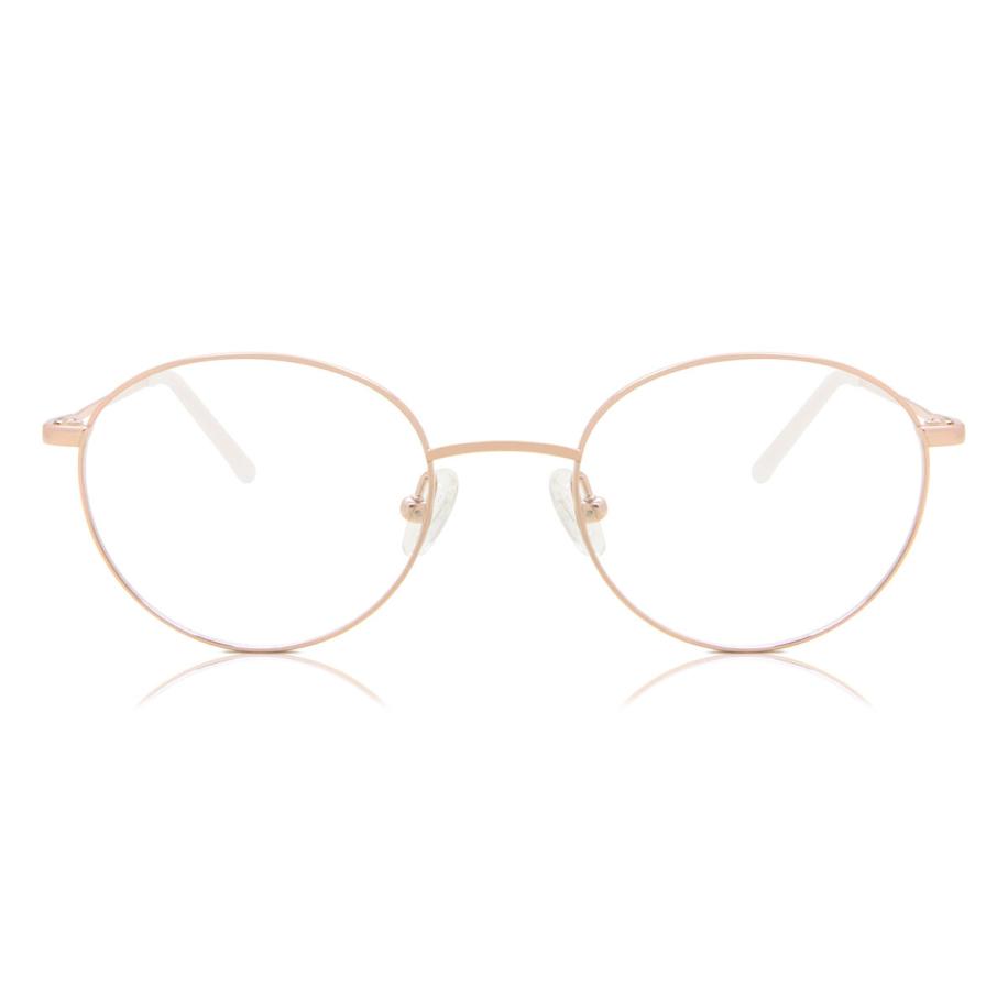 Dames Ovaal Volledige rand Titanium Rose-Goud Bril - Anti-Blauwlichtglazen - SmartBuy Collection