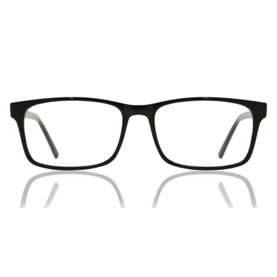 Heren Rechthoek Volledige rand Plastic Zwart Bril - Anti-Blauwlichtglazen - SmartBuy Collection
