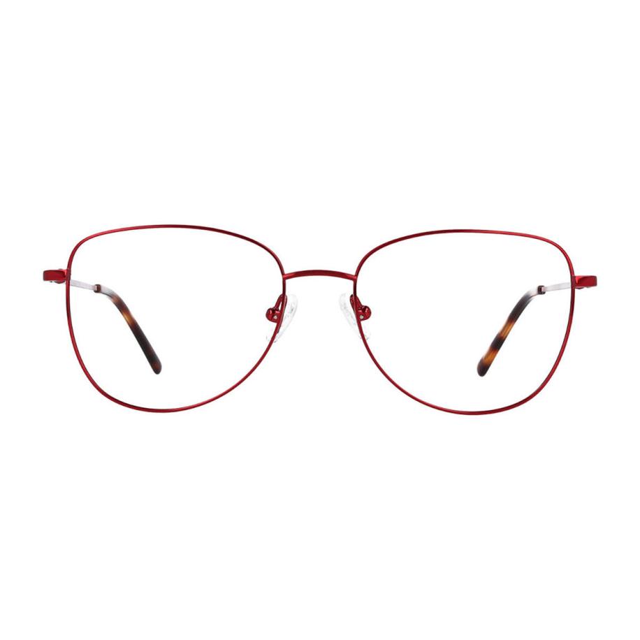 Dames Ovaal Volledige rand Titanium Rood Bril - Anti-Blauwlichtglazen - SmartBuy Collection