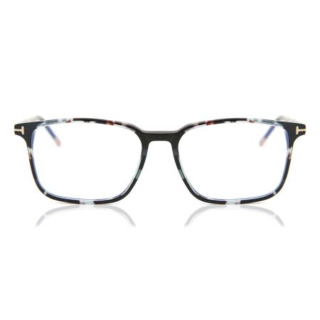 Tom Ford FT5607-B 055 Blauw-Light Block Tortoiseshell Heren Bril