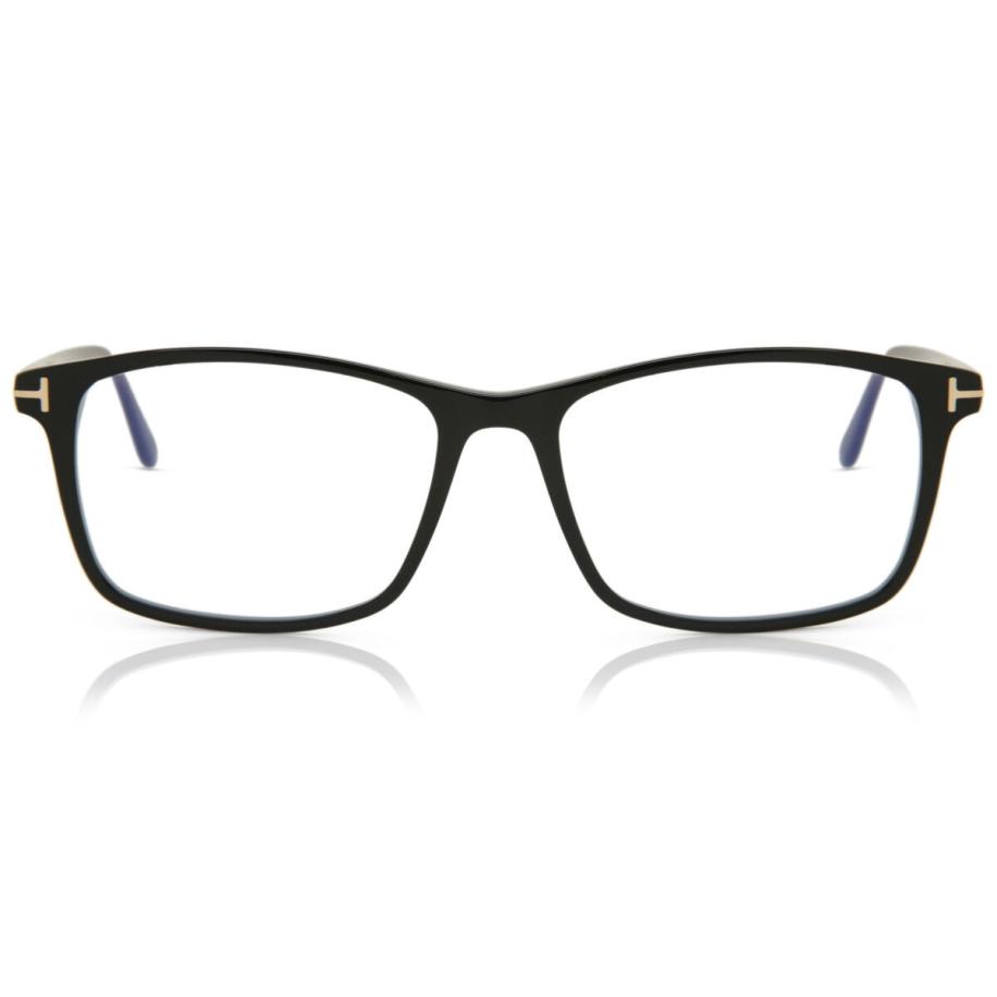 Tom Ford FT5584-B 1 Blauw-Light Block Zwart Heren Bril