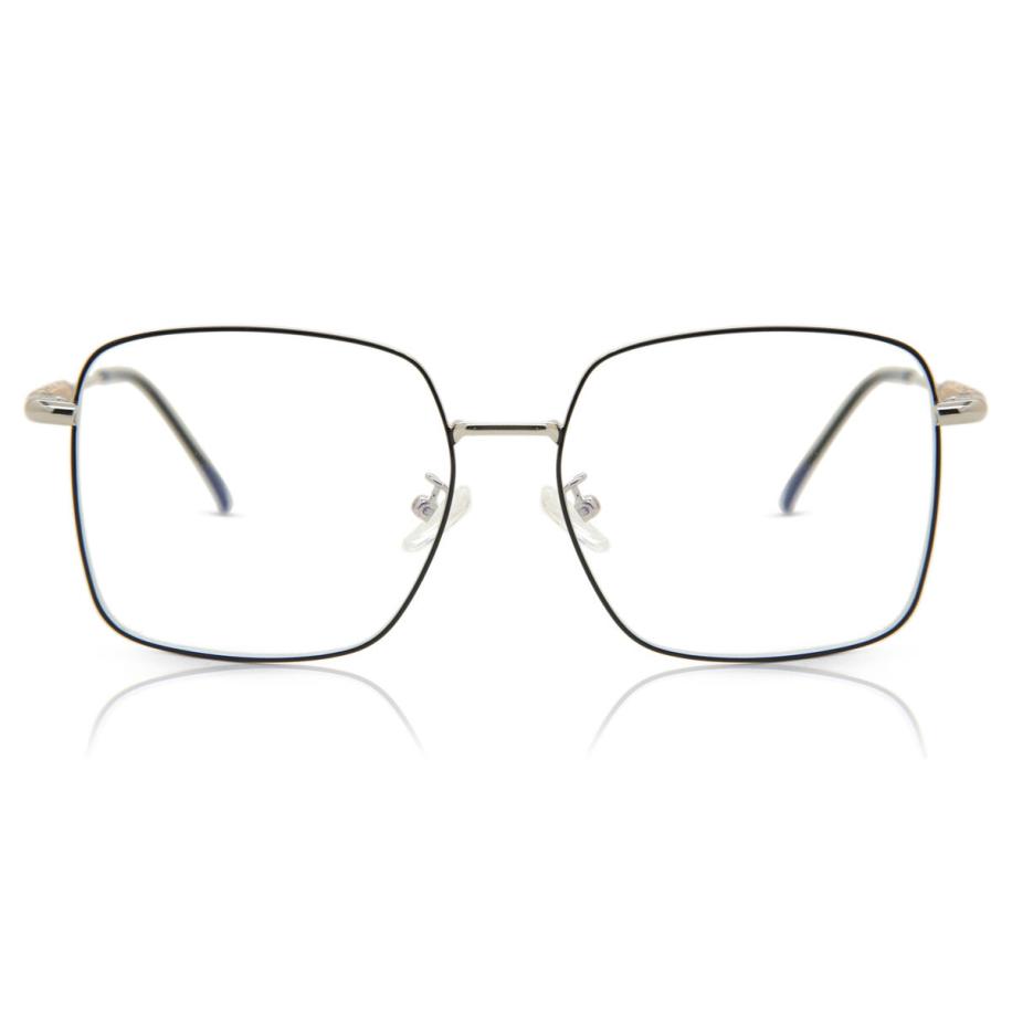 Dames Vierkant Volledige rand Metaal Grijs Bril - Anti-Blauwlichtglazen - SmartBuy Collection