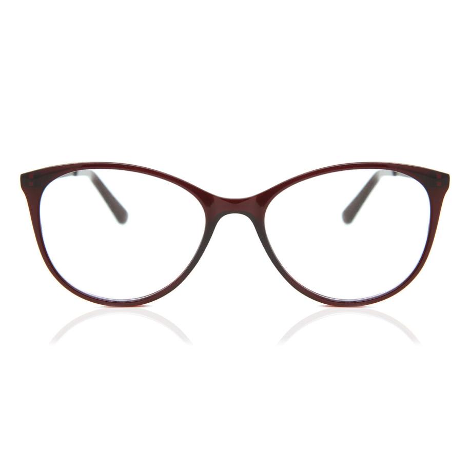 Dames Cat-eye Volledige rand Acetaat Bordeaux Bril - Anti-Blauwlichtglazen - SmartBuy Collection