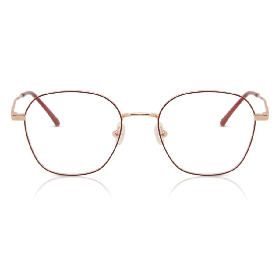 Heren Ovaal Volledige rand Metaal Rood Bril - Anti-Blauwlichtglazen - SmartBuy Collection