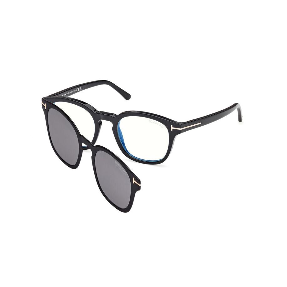 Tom Ford FT5532-B with Clip-On 1D Blauw-Light Block Zwart Heren Bril