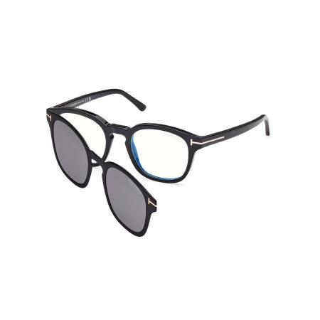 Tom Ford FT5532-B with Clip-On 01D Blauw-Light Block Zwart Heren Bril