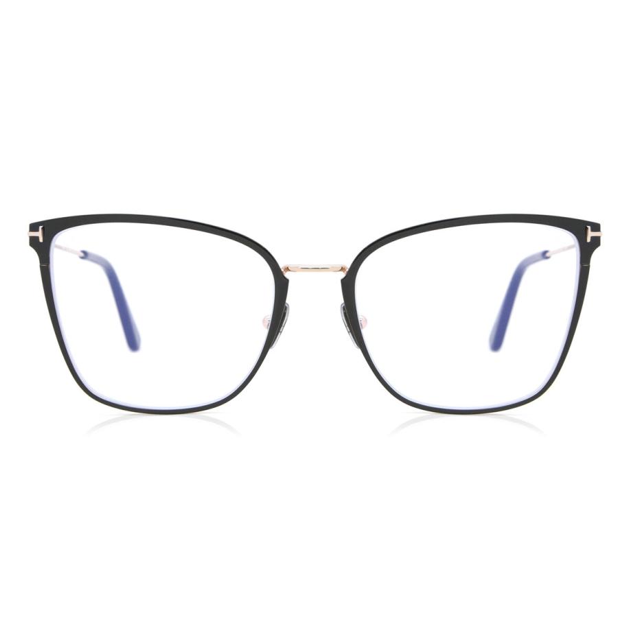 Tom Ford FT5839-B 1 Blauw-Light Block Zwart Dames Bril