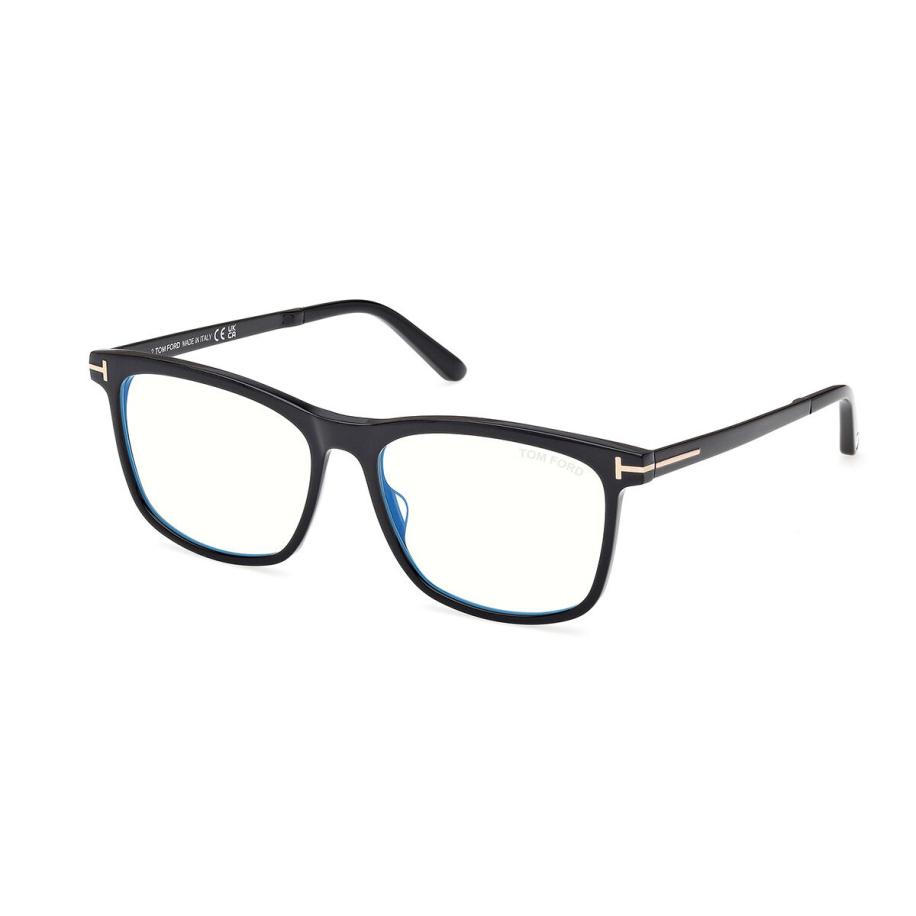 Tom Ford FT6038-B 1 Blauw-Light Block Zwart Heren Bril