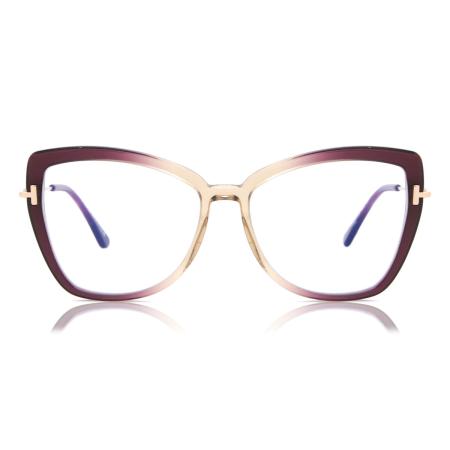 Tom Ford FT5882-B 083 Blauw-Light Block Geel Dames Bril