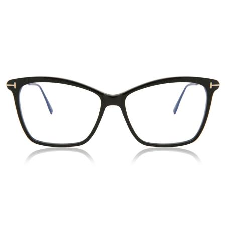 Tom Ford FT5687-B 001 Blauw-Light Block Zwart Dames Bril