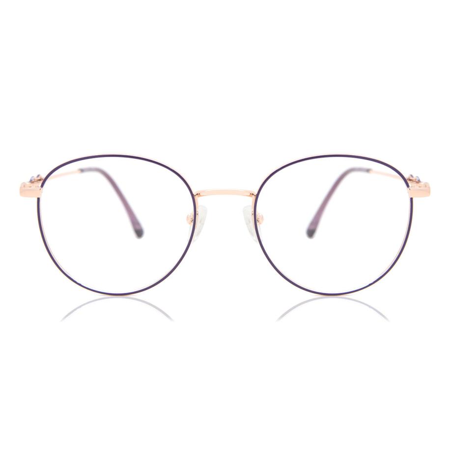Dames Ovaal Volledige rand Metaal Purple Bril - Anti-Blauwlichtglazen - SmartBuy Collection