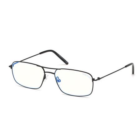 Tom Ford FT5582-B 001 Blauw-Light Block Zwart Heren Bril