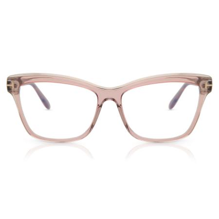 Tom Ford FT5619-B 072 Blauw-Light Block Roze Dames Bril